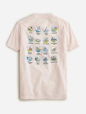 J.Crew Coastal Light Houses of the USA Short Sleeve T-Shirt Made in USA
